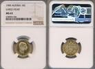 AUSTRIA 10 Corona 1909 LARGE HEAD NGC MS 63