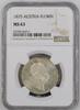 AUSTRIA 1 FLORIN 1875 Franz Joseph I NGC MS 63