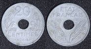Frankreich 20 Centimes Zink -