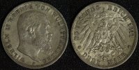 Württemberg 3 Mark Wilhelm II. -