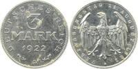 Deutschland 3 mkark 3 Mark 1922 A Proof- leichte Korrosion J 303 PP- -