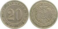 Deutschland 20Pfennig Fehlprägung 20 Pfennig 1890 D mehrere Schäden 9 über 8 -
