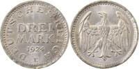 Deutschland 3 Reichsmark 3 Reichsmark 1924 E prfr/stgl leichtes Zainende J 312 -