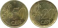 Deutschland  Fehlprägung 2 x Wertseite 50 Cent und 20 Cent mit Expertise BU