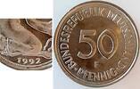 Deutschland 50 Pfennig Fehlprägung 50 Pfennig 1992F extrem doppelte Jahreszahl -