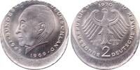 Deutschland 2 DM Fehlprägung 2 DM Adenauer 1970 F dezentriert vz/st -