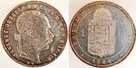 Ungarn 1 Forint 1 Forint 1880 K.B., Ungarn, TOP, leichte goldene Patina -