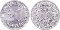 Deutschland 20 Pfennig 20 Pfennig 1890 E prfr/stgl!, Archiv Franquinet TOP ! -