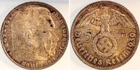 Deutschland 5 Reichsmark 5 Reichsmark Hindenburg 1939 E vz/st hübsche Patina J 367 -