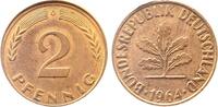 Deutschland 2 Pfennig 2 Pfennig Fehlprägung dezentriert 1964 G vz/st. D5 -