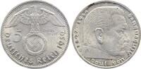 Deutschland 5 Reichsmark 5 Reichsmark Hindenburg 1939E vz/st, selten i.d. Erhaltung -