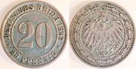 Deutschland 20 Pfennig 20 Pfennig 1892 G J 014 sehr schön -