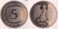 Deutschland 5 DM 5 DM 1990 D stgl Erstabschlag, TOP Qualität -