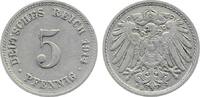 Deutschland 5 Pfennig Variante 5 Pfennig 1914 D J 012 schrägstehende Zahl 4 -