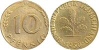 BRD 10 Pfennig 10 Pfennig 1950G 3.3g. Messing J383 Fehlprägung -
