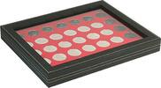 Münzkassette NERA M PLUS mit hellroter Münzeinlage mit 35 runden Vertiefungen für Münzen mit Ø 32,5 mm, z.B. für deutsche 20 Eur -