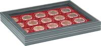 Münzkassette NERA M PLUS mit dunkelroter Münzeinlage für 20 Münzrähmchen 50x50 mm/Münzkapseln CARRÉE/OCTO Münzkapseln -