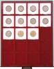 Velourseinlage, dunkelrot, mit 20 quadratischen Fächern für Münzrähmchen 50x50 mm/Münzkapseln CARRÉE/OCTO Münzkapseln -