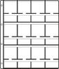 HARTBERGER Münzblätter mit 12 Feldern für 12 Münzrähmchen 50 x 50 mm - SUPER, 10er-Packung (GM 12) -