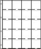 HARTBERGER Münzblätter mit 20 Feldern für 20 Münzrähmchen 50 x 50 mm - Standard, 10er-Packung (GM 20) -