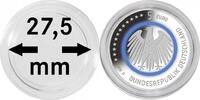 Münzkapseln Innen-Ø 27,5 mm, 10er-Packung, z.B. für die deutsche 5 Euro-Sammlermünzen Planet Erde und Tropische Zone -