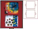 d-Box RAUCHGLAS mit rechteckigen Fächern für 2 x 5 original Euro-Kursmünzen-Sätze Deutschland in Stempelglanz (bis 2014) -