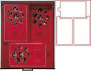Sammelbox RAUCHGLAS mit 3 rechteckigen Fächern 160 x 100 x 29 mm -