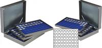 Münzkassette NERA XL mit 3 Tableaus und dunkelblauen Münzeinlagen für 162 Münzen mit Ø 25,75 mm, z.B. für 2 Euro-Münzen -