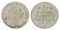 BRANDENBURG-PREUSSEN 1/6 Taler 1764, E-Königsberg. Friedrich II., der Große, 1740-1786. VF-.