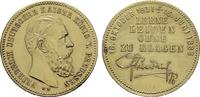 BRANDENBURG-PREUSSEN Messingmedaille Friedrich III., 1888. Geriffelter Rand, frische Farbe. CH UNC