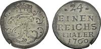 1/24 Taler 1760. SACHSEN Ernst Friedrich Karl, 1745-1780. Kl. Schrötl.Riß, sonst   Prägefrisch