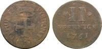 WALDECK 2 Pfennig Carl August Friedrich, 1728-1763. -