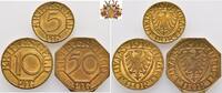 Dortmund 5, 10 und 50 Pfennig 1917 MESSING Satz RAR 1917 vz-st