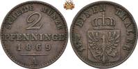 Brandenburg-Preußen 2 Pfennig 1869 2 Pfennige, Kupfer, 1869 A s-ss 8,00 EUR  Excl. 17,00 EUR Verzending