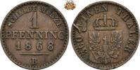 Brandenburg-Preußen 1 Pfennig 1868 1 Pfennig, Kupfer, 1868 B ss 6,00 EUR  Excl. 17,00 EUR Verzending