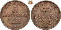 Brandenburg-Preußen 3 Pfennig 1870 3 Pfennig 1872 A ss-vz 9,00 EUR  Excl. 17,00 EUR Verzending