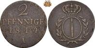 Brandenburg-Preußen 2 Pfennig 1814 2 Pfennig 1814 A ss 27,00 EUR  Excl. 17,00 EUR Verzending