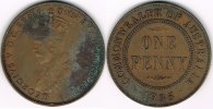 Australien Penny Australia, 1 penny coin, King George V., VF to EF, like scan! -