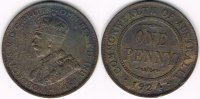 Australien Penny Australia, 1 penny coin, King George V., VF to EF, like scan! -