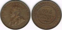 Australien Penny Australia, 1 penny coin, King George V., VF to EF, like scan! -