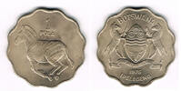 Botswana 1 Pula Botswana 1976, 1 Pula Kursmünze, Zebra, uncirculiert -