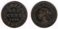 Kanada 1 Cent canada, 1 Cent copper coin, victoria, 1890, very fine -