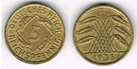 Weimarer Republik 5 Pfennig 1935 A Weimar, Kursmünze 10 Pfennig 1935 A, ... 3,00 EUR  plus 9,90 EUR verzending