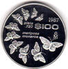 Mexico 100 Pesos Silbergedenkmünze 25 Jahre WWF, Tiermotiv Schmetterlinge, 31,10 g 720er Silber -