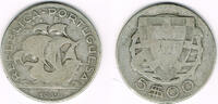 Portugal 5 Escudos Portugal, silver coin 1932 <i>ship</i>, like scan -