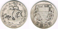 Portugal 5 Escudos Portugal, silver coin 1934 <i>ship</i>, like scan -