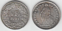 Schweiz 1/2 Franken Switzerland, silver coin, 1/2 Franken 1921 B, like scan -