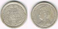 Niederlande 25 Cents Netherlands silver coin, 25 Cents, Wilhelmina, like scan -