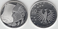 BRD 10 Euro Deutschland, 10-Euro-Silbergedenkmünze, Gerhart Hauptmann, Spiegelglanz (PP) -