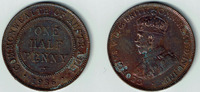 Australien Half Penny Australia, half penny coin, King George V., like scan! -